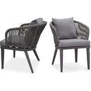 PURPLE LEAF Patio Dining Sets with Aluminum Frame Table & Handwoven wicker Chairs Grey - Purple Leaf Garden