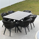 PURPLE LEAF Patio Dining Sets with Aluminum Frame Table & Handwoven wicker Chairs Grey - Purple Leaf Garden