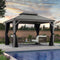 PURPLE LEAF Patio Gazebo For Backyard | Hardtop Galvanized Steel Frame With Upgrade Curtain | Light Grey - Purple Leaf Garden