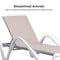 PURPLE LEAF Patio Lounger sun loungers with armrest, Chaise Lounge for beach, swimming pool, lawn, pool side - Purple Leaf Garden