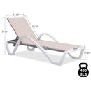 PURPLE LEAF Patio Lounger sun loungers with armrest, Chaise Lounge for beach, swimming pool, lawn, pool side - Purple Leaf Garden