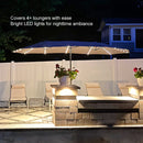PURPLE LEAF Table Umbrella with Lights Double-Sided Market Umbrella with Base