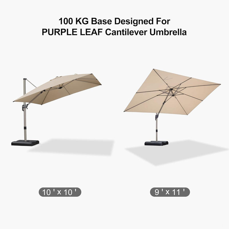 PURPLE LEAF Patio Umbrella Base, ZY01HLRBASE-100.Only for RURPLE LEAF 9' × 11' and 10' × 10' Deluxe Aluminum square single-top cantilever umbrellas. 