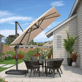 PURPLE LEAF Affordable Patio Umbrella with Base, Square and Rectangular Outdoor Umbrella