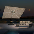 PURPLE LEAF Rectangle Outdoor Patio Umbrellas with Lights - Purple Leaf Garden