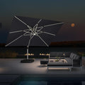 PURPLE LEAF Rectangle Outdoor Patio Umbrellas with Lights - Purple Leaf Garden