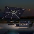 PURPLE LEAF Rectangle Outdoor Patio Umbrellas with Lights - Purple Leaf Garden