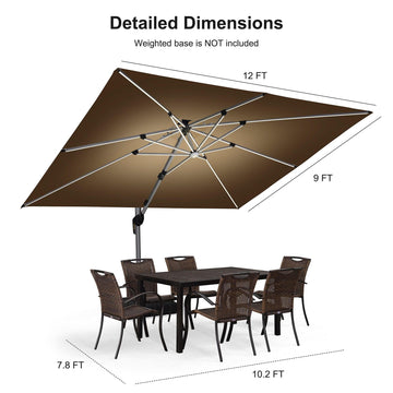 Rectangular LED Patio Umbrella