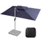 PURPLE LEAF Rectangle Patio Umbrella with Base Combination - Purple Leaf Garden