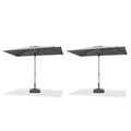 PURPLE LEAF 2/4/6 Set Semi-Auto Patio Table Umbrellas with Base for Outdoor Commercial