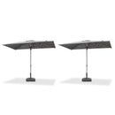PURPLE LEAF 2/4/6 Set Semi-Auto Patio Table Umbrellas with Base for Outdoor Commercial