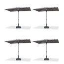 PURPLE LEAF 2/4/6 Set Semi-Auto Patio Table Umbrellas with Base for Outdoor Commercial