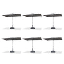 PURPLE LEAF 2/4/6 Set Semi-Auto Patio Table Umbrellas with Base for Outdoor Commercial