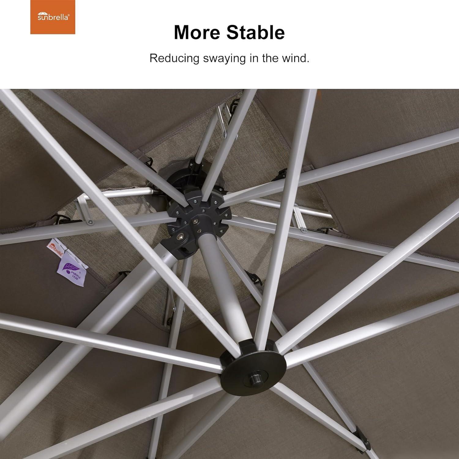 Sunbrella Square Cantilever Umbrella | Double-Top Open Box