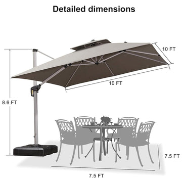 black patio umbrella sunbrella fabric Sunbrella Square Cantilever Umbrella
