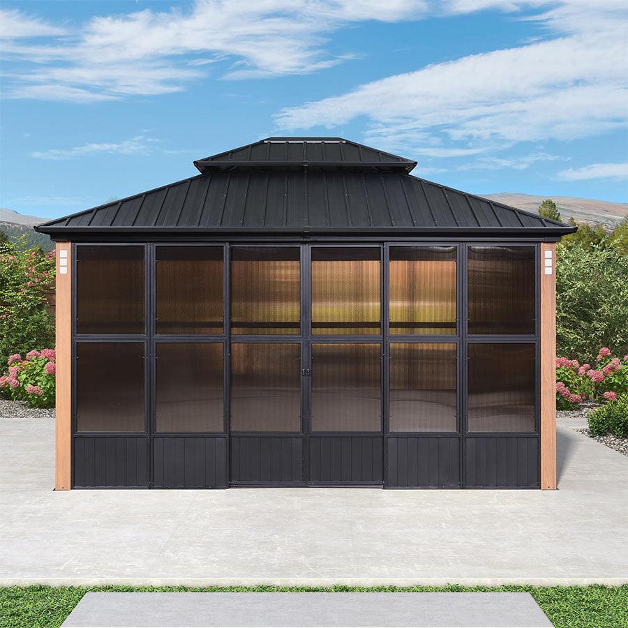 steel frame screen house gazebo with rust-resistant coating