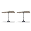 PURPLE LEAF 2/4/6 Set Semi-Auto Patio Table Umbrellas with Base for Outdoor Commercial