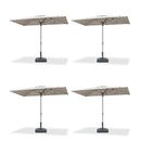 PURPLE LEAF 2/4/6 Set Semi-Auto Patio Table Umbrellas with Base for Outdoor Commercial