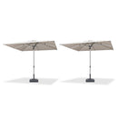 PURPLE LEAF 2/4/6 Set Semi-Auto Patio Table Umbrellas with Base for Outdoor Commercial
