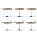 PURPLE LEAF 2/4/6 Set Semi-Auto Patio Table Umbrellas with Base for Outdoor Commercial