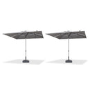 PURPLE LEAF 2/4/6 Set Semi-Auto Patio Table Umbrellas with Base for Outdoor Commercial