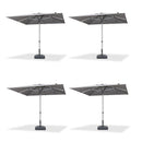 PURPLE LEAF 2/4/6 Set Semi-Auto Patio Table Umbrellas with Base for Outdoor Commercial