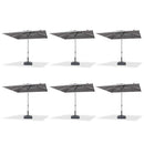 PURPLE LEAF 2/4/6 Set Semi-Auto Patio Table Umbrellas with Base for Outdoor Commercial