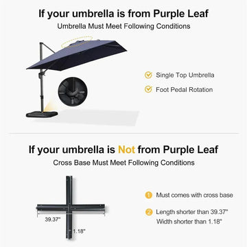 PURPLE LEAF OPEN BOX Cantilever Umbrella Base ZY04BSSBL-150-NEW-RT