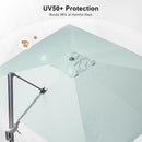 PURPLE LEAF Economical Square Outdoor Umbrella Olefin Rectangle Patio Umbrella with the sun protection index is UV50＋.