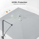 PURPLE LEAF Economical Square Outdoor Umbrella Olefin Rectangle Patio Umbrella with the sun protection index is UV50＋.