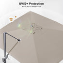 PURPLE LEAF Economical Square Outdoor Umbrella Olefin Rectangle Patio Umbrella with the sun protection index is UV50＋.