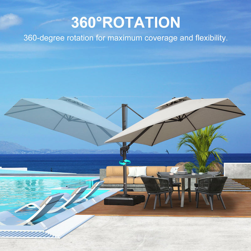 PURPLE LEAF UV50+ Fade Resistant Patio Cantilever Umbrella with Recycled Fabric