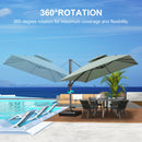 PURPLE LEAF UV50+ Fade Resistant Patio Cantilever Umbrella with Recycled Fabric