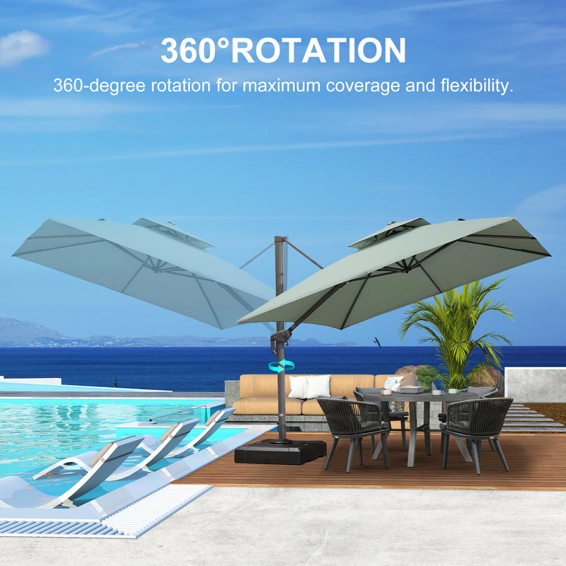 PURPLE LEAF UV50+ Fade Resistant Patio Cantilever Umbrella with Recycled Fabric