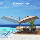 PURPLE LEAF UV50+ Fade Resistant Patio Cantilever Umbrella with Recycled Fabric