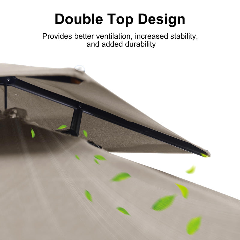 PURPLE LEAF UV50+ Fade Resistant Patio Cantilever Umbrella with Recycled Fabric