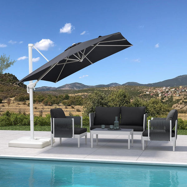 White Cantilever Patio Umbrella