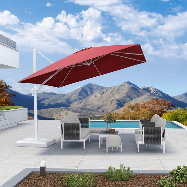 heavy duty patio umbrella for sale PURPLE LEAF Modern White Outdoor Premium Cantilever Umbrellas 6 inch PENN Saltwater Fishing Surfcasting Color:Glitter Perch SKY3784(freestanding) or SKY4242(through table);DIMENSIONS;Overall