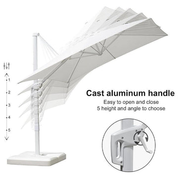 large white patio umbrella PURPLE LEAF Morden White Outdoor Umbrella Premium Cantilever Umbrellas