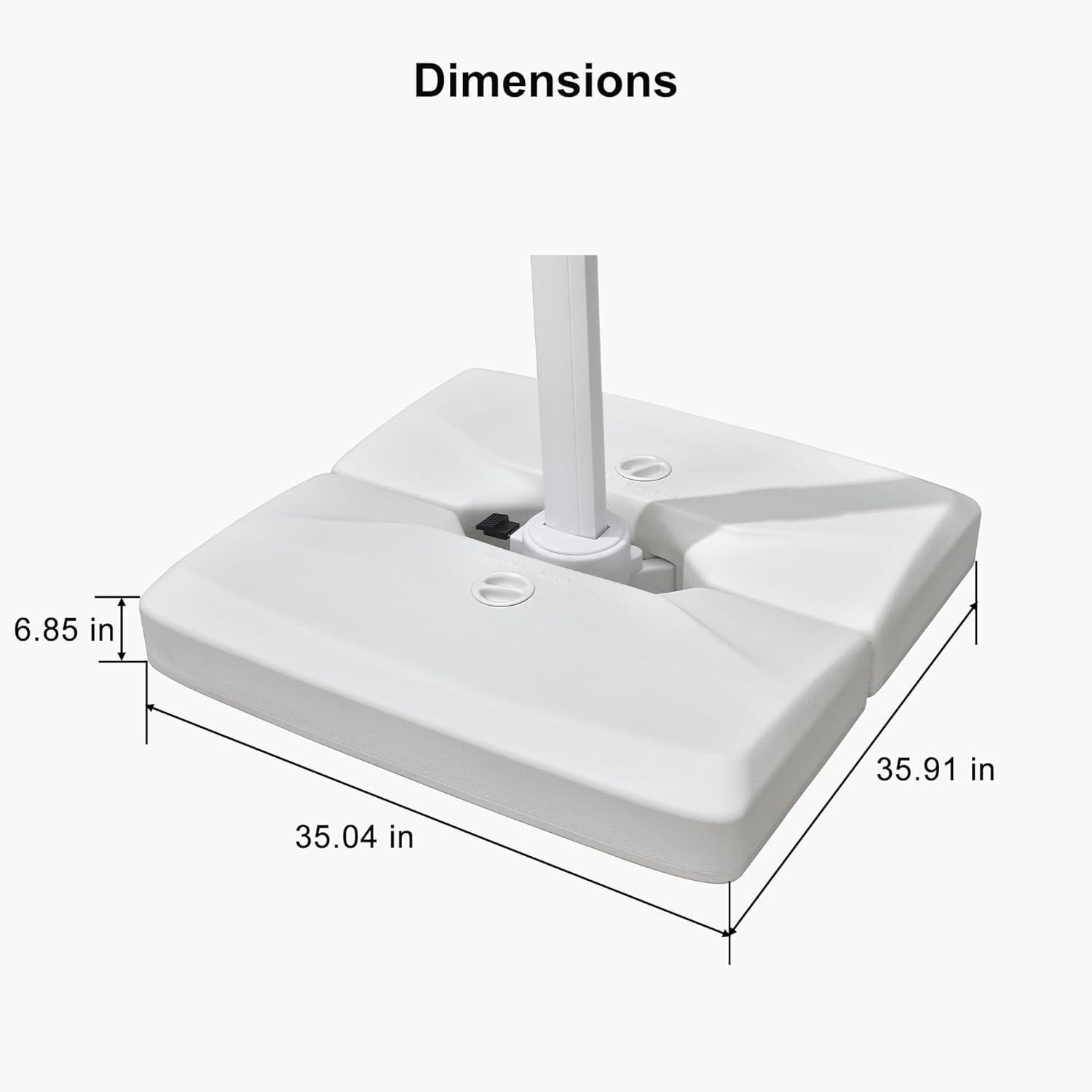 Heavy Duty White Patio Umbrella Base | 220lbs Weight Capacity