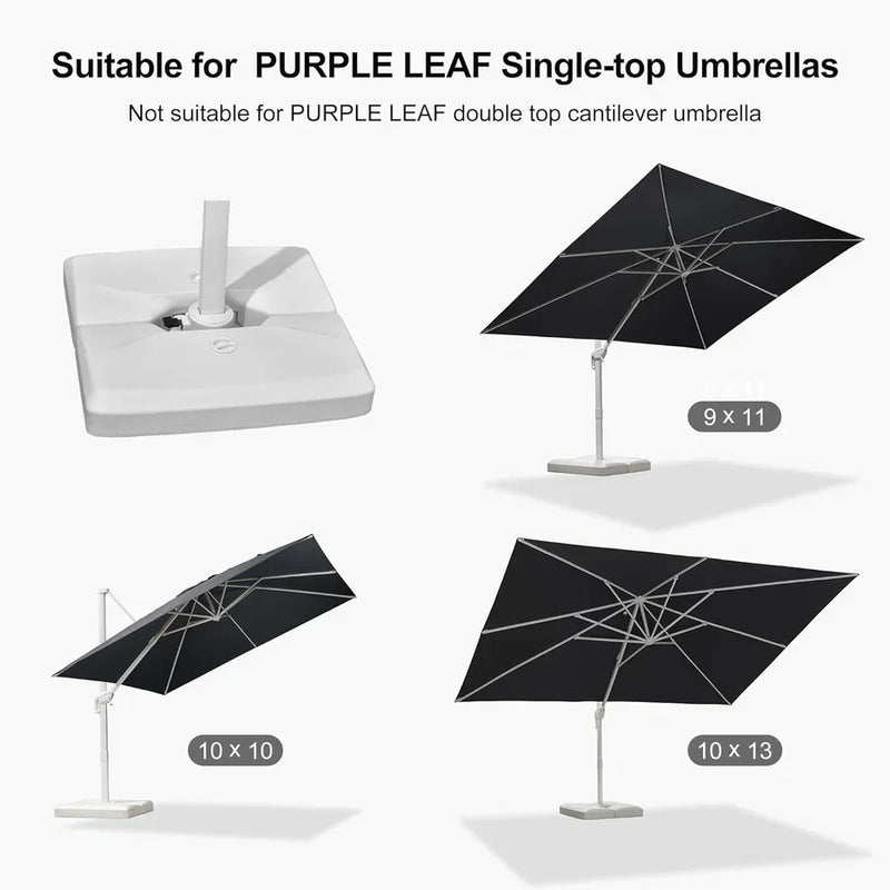PURPLE LEAF OPEN BOX White Patio Cantilever Umbrella Base ZY02XBBS
