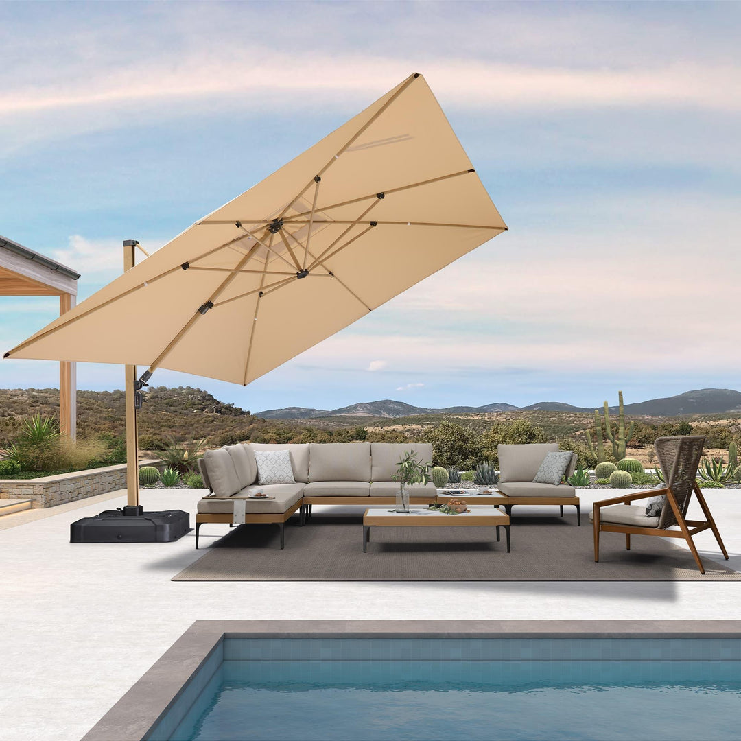 Wood Grain Cantilever Patio Umbrellas