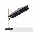 PURPLE LEAF Wood Grain Cantilever Patio Umbrella Aluminum Outdoor Umbrellas - Purple Leaf Garden