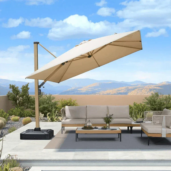 Wood Grain Cantilever Patio Umbrellas