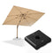 PURPLE LEAF Wood Grain Patio Umbrella with Base, Large Cantilever Umbrella for Garden