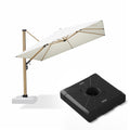 PURPLE LEAF Wood Grain Patio Umbrella with Base, Large Cantilever Umbrella for Garden