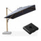 PURPLE LEAF Wood Grain Patio Umbrella with Base, Large Cantilever Umbrella for Garden