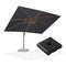 PURPLE LEAF Wood Grain Patio Umbrella with Base, Large Cantilever Umbrella for Garden
