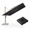 PURPLE LEAF Wood Grain Patio Umbrella with Base, Large Cantilever Umbrella for Garden