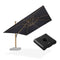 PURPLE LEAF Wood Grain Patio Umbrella with Base, Large Cantilever Umbrella for Garden